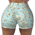 thumbnail image 2 of Lsque Cute Honeybees Pattern High Waisted Biker Shorts for Women-Tummy Control Fitness Athletic Workout Running Yoga Gym Shorts,Moisture-Wicking-Medium, 2 of 9