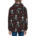 thumbnail image 6 of Naloa Skeleton with Roses Teenage Zipper Hoodie, Long Sleeve Zip Up Hoodies Casual Jackets Tops for 7-12 Years-Medium, 6 of 6