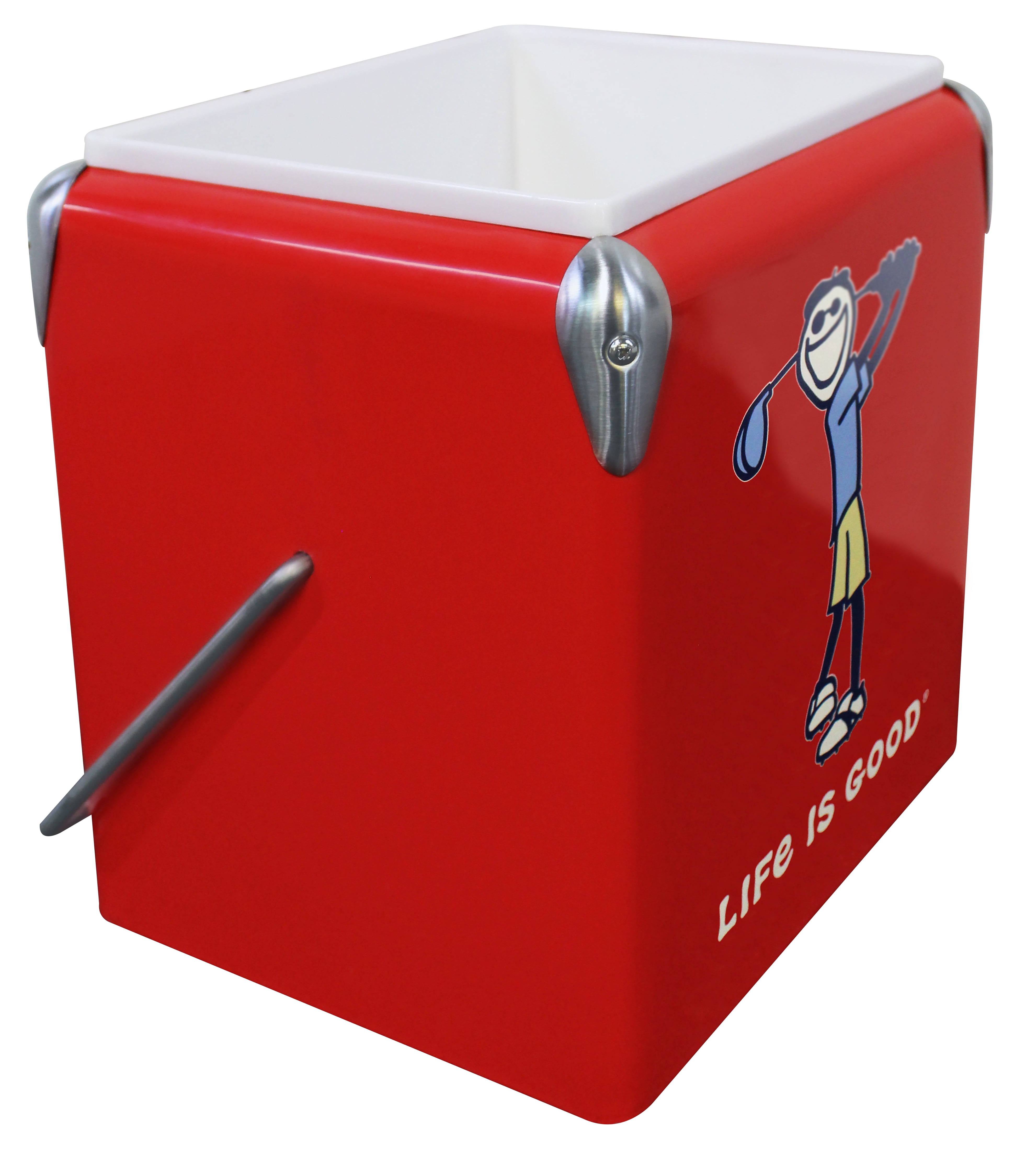 Leigh Country LG 97069 "Life is Good" 14 Qt Metal 11" X 9" X 14" Outdoor Cooler - Red Golf Jake