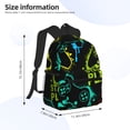 thumbnail image 4 of Daiia Play Game Start School Backpack for Men Women, Unisex Large Waterproof Bookbag Schoolbag Casual Daypack for High School/College/Teens/Travel/Work Black, 4 of 8