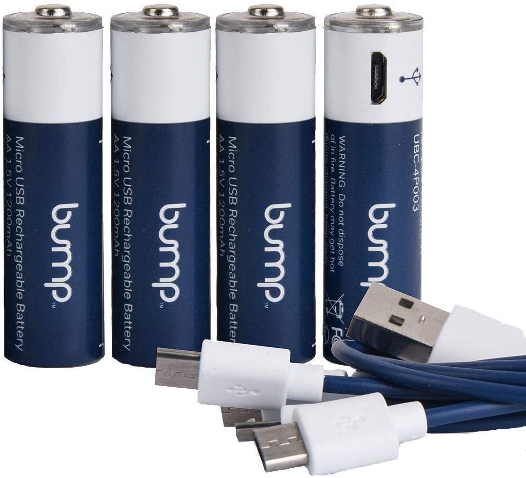 4 Pcs BUMP AA Higher Capacity Next Generation Rechargeable Lithium