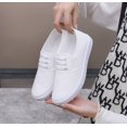thumbnail image 3 of Women Canvas Slip On Casual Sneakers, Decorative lace-up Low Top Lightweight Anti Slip Daily Walking Flat Shoes, 3 of 9