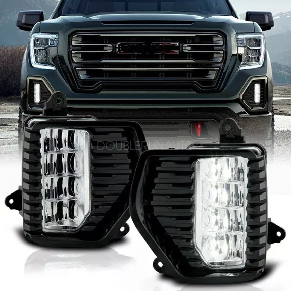 For 2019 2020 2021 2022 GMC Sierra 1500 LED Fog Lights Bumper Lamps W/ Switch