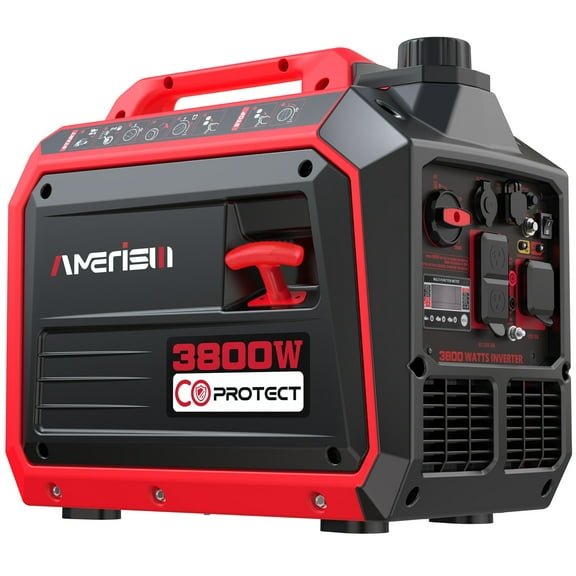 Amerisun 3800W RV-Ready for Camping & Home Backup Portable Quiet Manual Start Gas Inverter Generator