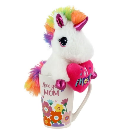Way To Celebrate Mother’s Day Plush Toy in Latte Mug, Unicorn