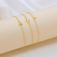 thumbnail image 3 of Initial Gold Bracelets for Women Trendy, Dainty 14K Gold Plated Letter Charm Bracelet Cute Jewelry Simple Monogram Bracelets Fashion Gifts for Women, 3 of 6