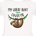 thumbnail image 4 of Inktastic My Great Aunt Loves Me Cute Sloth and Baby Boys or Girls Long Sleeve Baby Bodysuit, 4 of 5