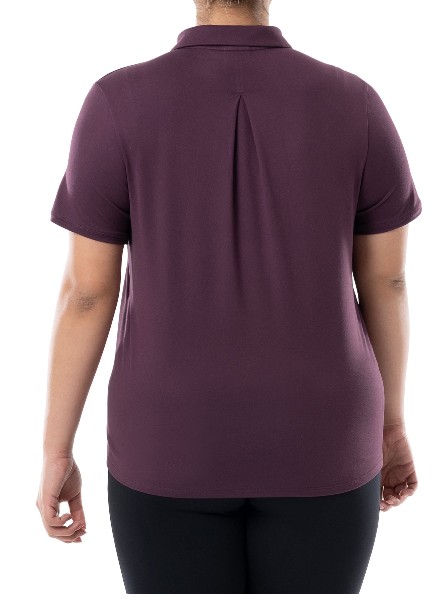 Athletic Works Women's Plus Active Short Sleeve Lightweight Polo Shirt, size 1X-4X
