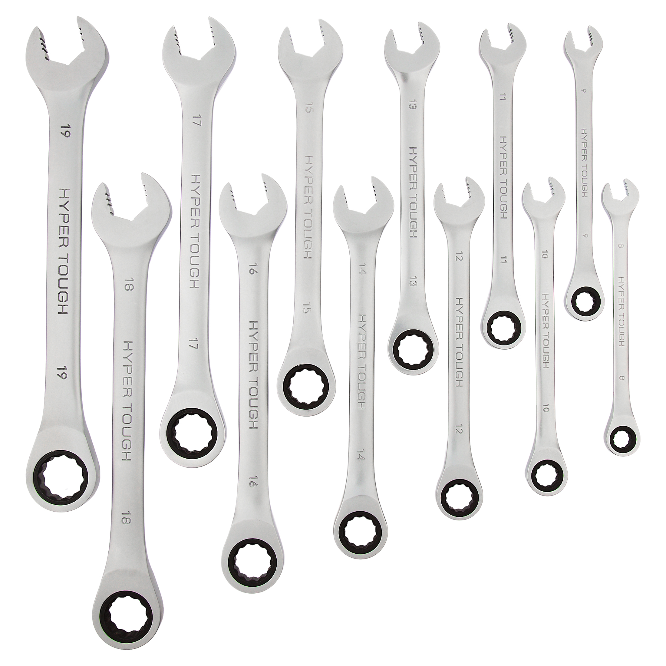 Juego de llaves de trinquete Hyper Tough, métricas, 12 piezas 4