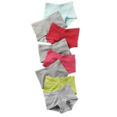- Girls` Cotton Boy Short Panties, GSBS80, 4, Assorted