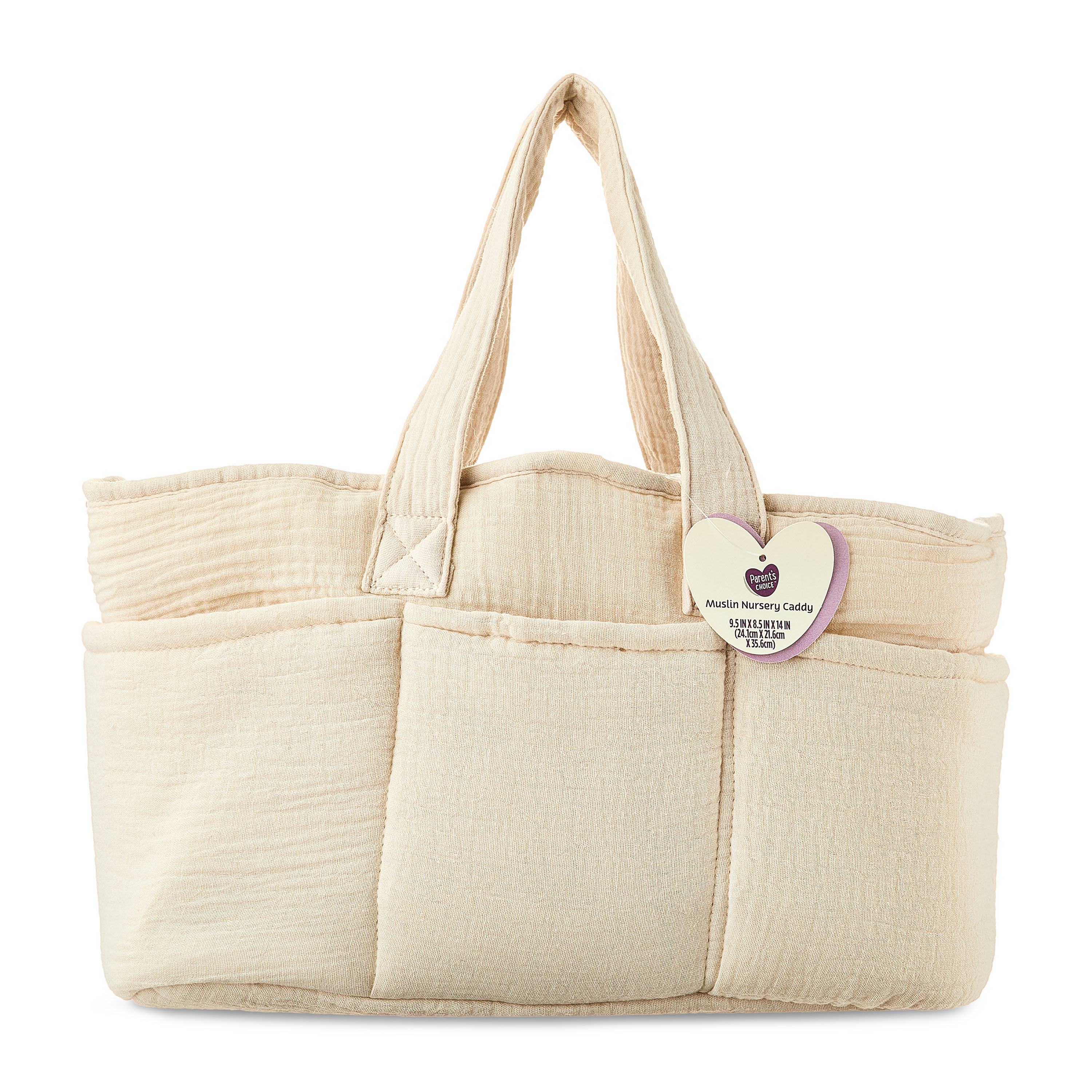 Parent's Choice Collapsible Muslin Nursery Caddy, Beige photo 5