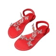 thumbnail image 5 of Fashion Orthopedic Sandals for Womens Plus Size Casual Large-Size Metal Buckle Flat Hollow-Out Outer Wear Bowknot Lightweight Flat Sandals, 5 of 7