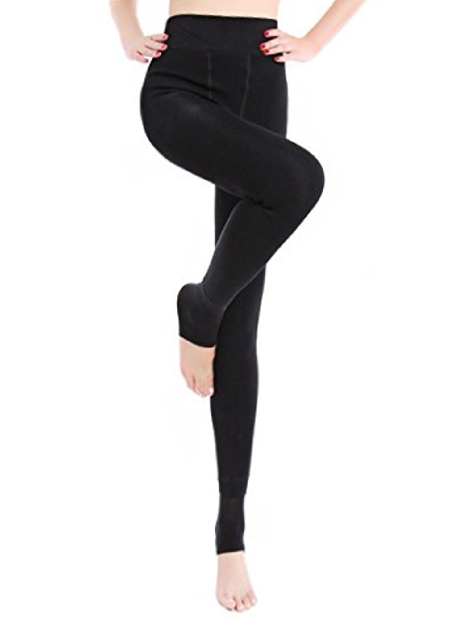 Sayfut Womens Seamless Stretchy Leggings Winter Warm Pearl Velvet Thick Pants Full Length Slim