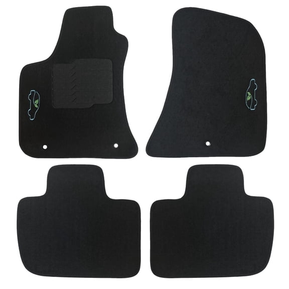 Carpet Floor Mats for 2011 to 2023 Dodge Charger and Chrysler 300 with Safety Locks - Front and Rear - Black - ecoMats