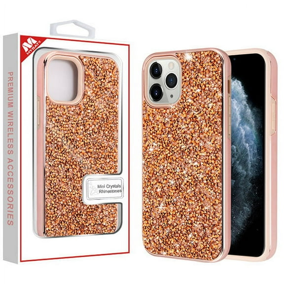 Apple iPhone 11 PRO Phone Case Glitter Heavy Duty Rugged Hybrid Soft TPU Inner   Hard PC with Crystal Bling Diamond Rhinestones Electroplated Frame Protective Shockproof Cover GOLD for iPhone 11 Pro