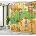 thumbnail image 4 of Ambesonne Cartoon Shower Curtain, Wild West Cowboy, 69"Wx70"L, Brown Green, 4 of 4