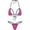 2-Hot Pink, variant on Women Triangle Bikini Set Mesh Halter Triangle String Tie Smocked Bathing Suit Two Piece Underwear Swimsuits