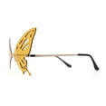 thumbnail image 4 of Rimless Butterfly Wing Unique Party Shade Sunglasses Gold Yellow, 4 of 4