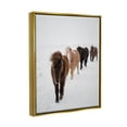 thumbnail image 5 of Stupell Industries Winter Horses Walking White Field Snowy Weather Metallic Gold Framed Floating Canvas Wall Art, 16x20, by Amy Brinkman, 5 of 5