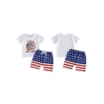 thumbnail image 2 of BemeyourBBs Toddler Baby Boy 4th of July Outfit Patriot Independent Day Clothes Cute American Flag Raccoon Short Sleeve T-shirt and Shorts Set Toddler Boy 2 Piece Summer Outfit, 2 of 9