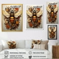 thumbnail image 4 of Designart "Harmony of Vintage Floral Wasps I" Animals Canvas Wall Art - Modern Yellow Insects & Bugs Entryway Wall Art Print, 4 of 6