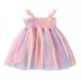 thumbnail image 1 of Baby Girls Suspender Dress Rainbow Mesh Slip Princess Skirt, 1 of 6