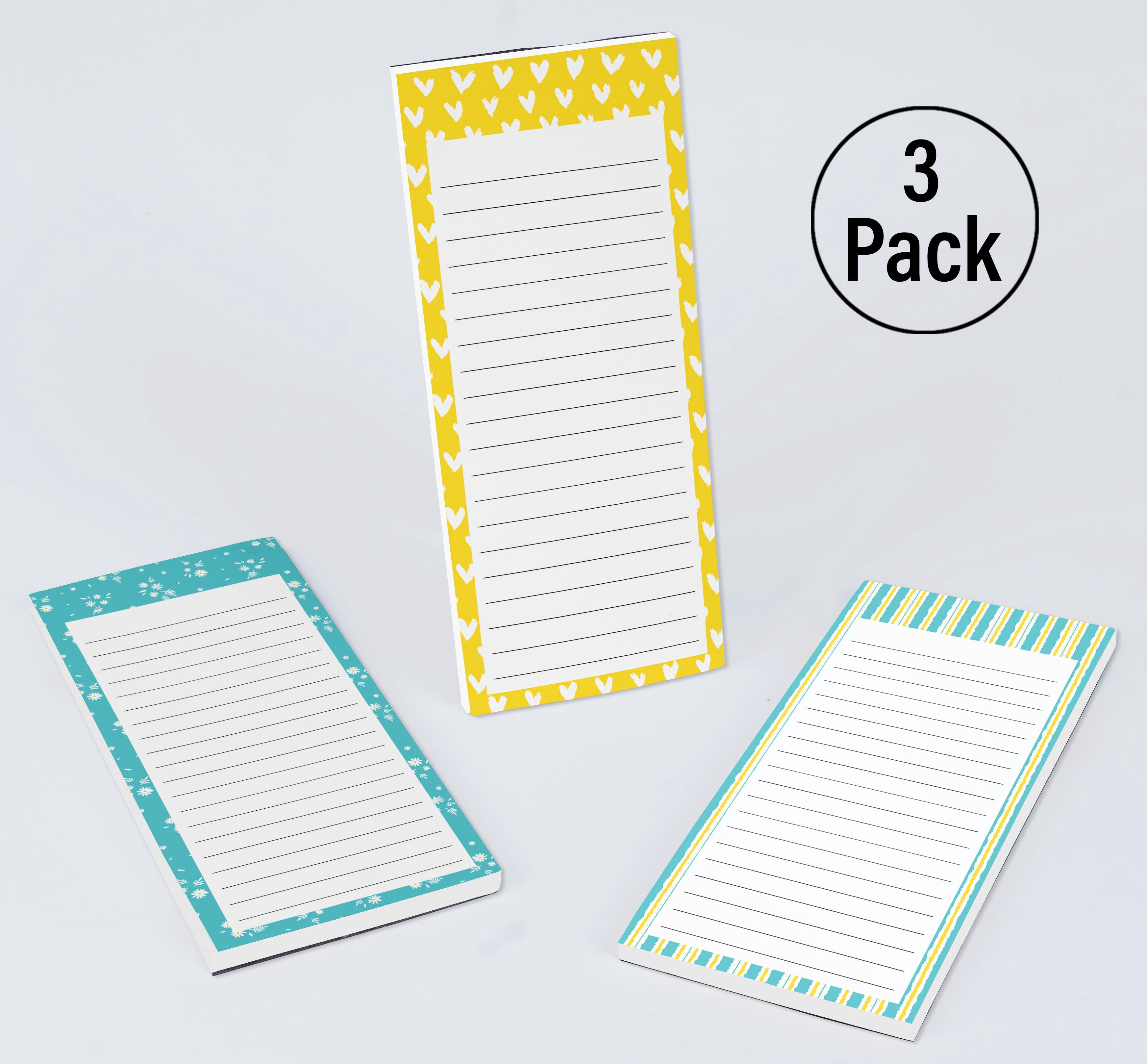 Inkdotpot Pack of 3 Magnetic Fridge To-Do List Notepads- Magnetic Memo Pads For Refrigerator-(50 Sheets Each)-JQ