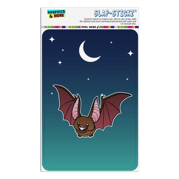 Cute Bat Cartoon Flying at Night Home Business Office Sign