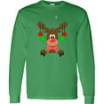 thumbnail image 3 of Inktastic Cute Christmas Reindeer with Red Nose, Ornaments and Bow Tie Long Sleeve T-Shirt, 3 of 5