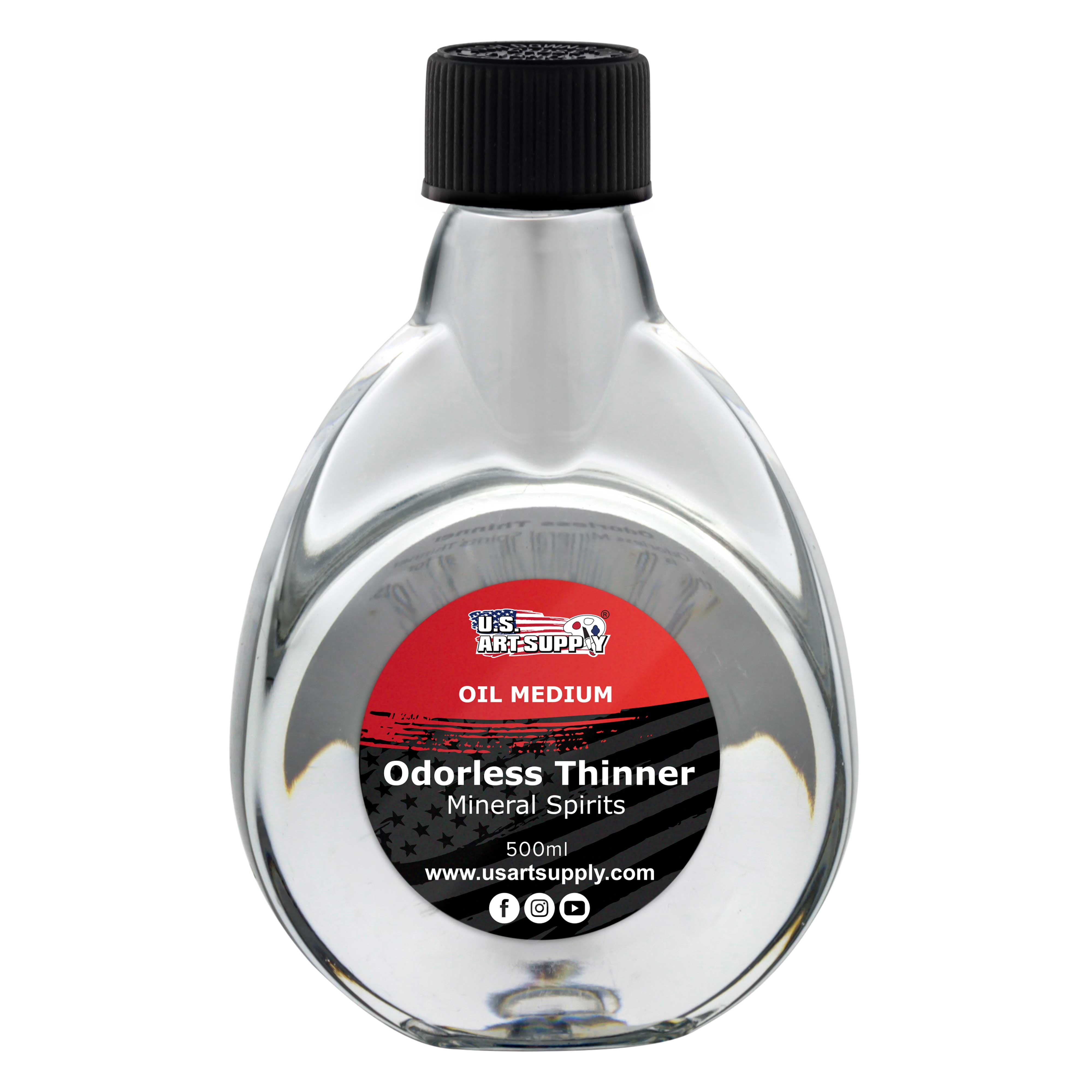 U.S. Art Supply Odorless Mineral Spirits Thinner, 500ml / 16.9 Fluid