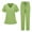 Green, variant on Busydd Scrubs for Women Set V Neck Short Sleeve Scrubs Tops Elastic Waist Drawstring Pants Workwear Solid Color Working Uniform with Pockets