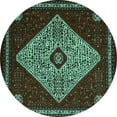 thumbnail image 1 of Ahgly Company Indoor Round Persian Turquoise Blue Traditional Area Rugs, 8' Round, 1 of 4