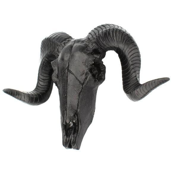 WLPZXP Sheep Skull Head Art Sculpture Wall Decoration, 3D Curled Horns Art Statue Decor, Faux Taxidermy Wall Figurines, Home Decor for Living Room