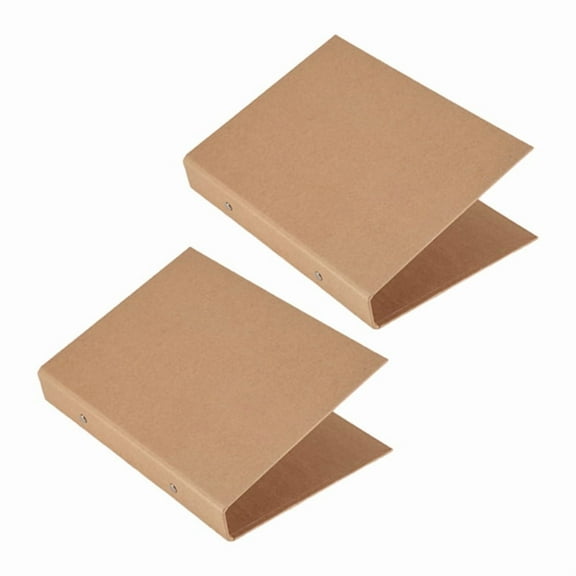 2Pcs A5 Refillable Ring Binder,A5 Kraft Paper Binder Tray with 2 Rings To Add Loose Sheets,A5 Kraft Paper Folders