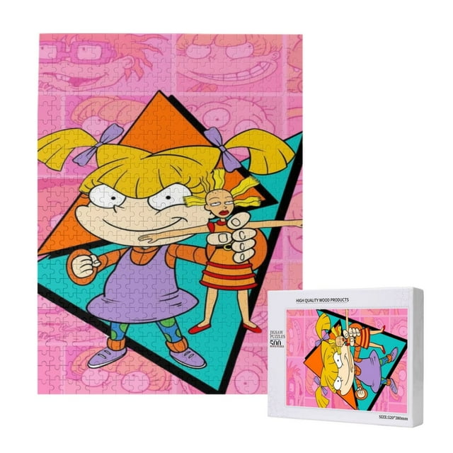 Rompecabezas de 300, 500 y 1000 piezas de Rugrats, divertido juego familiar, juguetes educativos de madera para niños y niñas, regalo para niños adultos