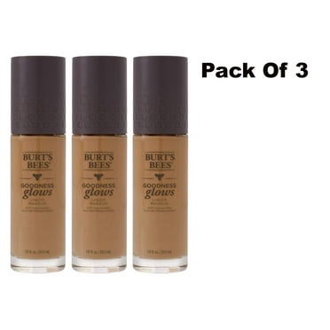 3 x Burts Bees Goodness Glows Liquid Makeup, Medium Sand -1046