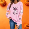 thumbnail image 4 of Enjoytime Halloween Womens Sweatshirt Fall Fashion Long Sleeve Pullover Tops Casual Cute Ghost Graphic Crewneck Sweatshirts, 4 of 7
