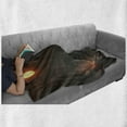 thumbnail image 6 of Fantasy World Soft Flannel Fleece Throw Blanket, Knight with Wings Feathers Angel Devil Moon Fantasy Night Illustration, Cozy Plush for Indoor and Outdoor Use, 50" x 70", Yellow Brown, by Ambesonne, 6 of 6