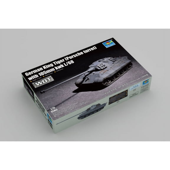 GERMAN KING TIGER PORSCH W/105MMKWK 1/72