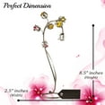 thumbnail image 6 of Matashi Black Metal Crystal Flower Table Ornament Floral Arrangement Elegant Home Office Decor Intricate Stem and Petal Details Red and Yellow Crystals, 6 of 7