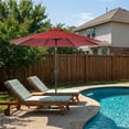 thumbnail image 3 of Aoodor Patio Umbrella Replacement Canopy for 10 ft 8 Ribs Table Umbrella, Outdoor Umbrella Replacement for Market Parasol, Crimson Red Canopy Only, 3 of 8