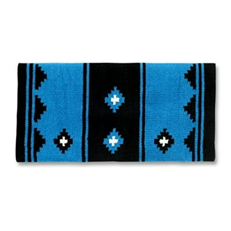 New Mayatex Show Saddle Blanket - Apache Saddle Blanket, Turquoise/Black/Cream, 36 x 34-Inch, Hand-woven with New Zealand Wool By Mayatex