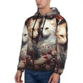 thumbnail image 3 of Pofeuu Flower Cat Couple Print Mens Casual Hooded Collar Drawstring Hoodies Pullover Sweatshirts Casual Long Sleeve Shirts-XX-Large, 3 of 7