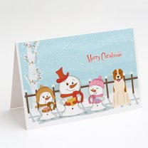 Merry Christmas Carolers Central Asian Shepherd Dog Greeting Cards and Envelopes Pack of 8