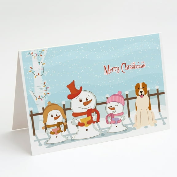 Merry Christmas Carolers Central Asian Shepherd Dog Greeting Cards and Envelopes Pack of 8