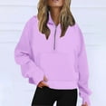 thumbnail image 4 of Hessimy Womens Oversized Sweatshirts Half Zip Pullover Long Sleeve Quarter Zip Hoodies Teen Girls Fall Y2K Clothes(Z07-Light Purple,M）, 4 of 6