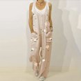 thumbnail image 2 of Fesfesfes Jumpsuit for Women Pants Overalls Rompers Daisy Printed Buttons Suspender Jumpsuit, 2 of 5