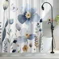 thumbnail image 2 of Watercolor Flowers Leaf Fabric Shower Curtain Blue Butterfly Plant Washable Shower Curtains for Bathroom, Waterproof Bath Curtain with Hooks Home Decor 72x72in, 2 of 8