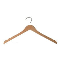 NAHANCO Wooden Shirt Hanger, 19" - Low Gloss Natural, 100/CTN