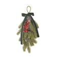thumbnail image 3 of Aurorax Christmas Wreaths for Front Door,Indoor Christmas Wreath Decorations with Bells Bows Berries Green Pines Branches Farmhouse Hanging Wall Decor for Mantel Window, 3 of 6